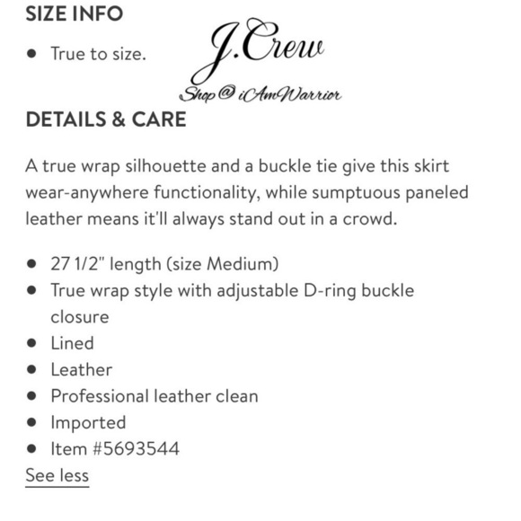 J.Crew Collection black genuine supple leather wrap midi skirt *shop@iamwarrior - Picture 4 of 11